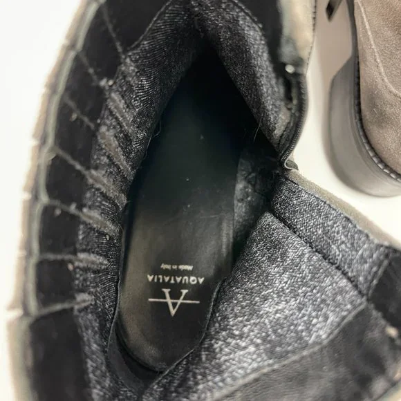 Aquatalia Italy Oribella Suede Ankle Boots Graphite Grey‎ Size 7.5 - Picture 6 of 10